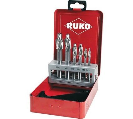 Набор цековок (6 шт; 71-100 мм; М3-M10; 180 гр.; HSS-G) RUKO 102450