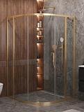 Душевой уголок Cezares MOLVENO-R-11-90+20-C-BORO-IV 110x110 прозрачный, брашированное золото