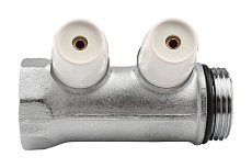 Коллектор Tiemme 2 отвода, регулируемый 1&quot;х1/2(16) MAXIMA (никель) 1860022 / 1868K