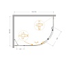Душевой уголок Cezares MOLVENO-RH-1-120/90-C-BORO-IV 120x90 прозрачный, брашированное золото