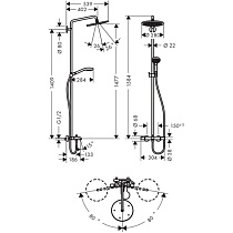 Душевая стойка Hansgrohe Croma Select 280 Air 1jet Showerpipe 26792000 термостат