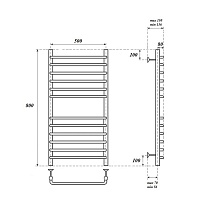 Полотенцесушитель водяной Point PN09158S П12 50x80, хром