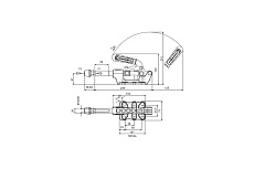 Зажим механический плунжерный KUKAMET с кронштейном и стопором 531-5-L-Q20