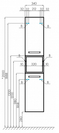 Шкаф подвесной Акватон Лофт Фабрик 34 см дуб кантри