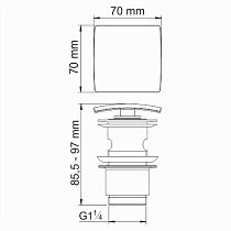 Донный клапан WasserKRAFT A105 с переливом, хром