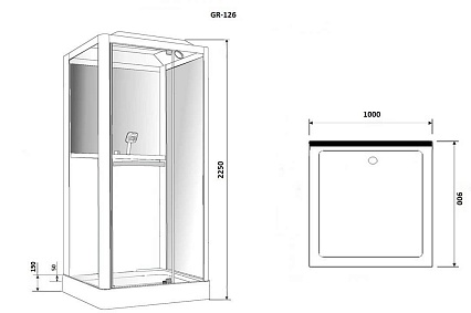 Душевая кабина Grossman GR-126 90x100, белый