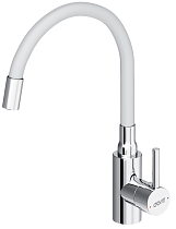 Смеситель для кухни Dorff Logic D3007633 с гибким изливом, белый/хром