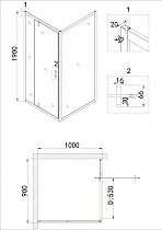 Душевая дверь Niagara Nova 90x190, прозрачное, хром NG-63-9A