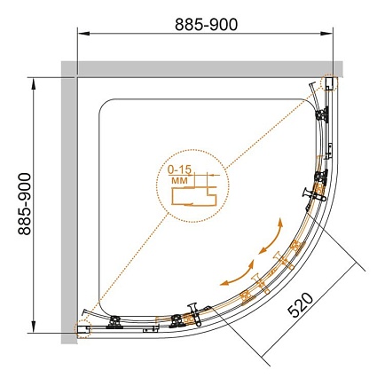 Душевой уголок Cezares Eco 90x90 ECO-O-R-2-90-C-NERO прозрачный, черный