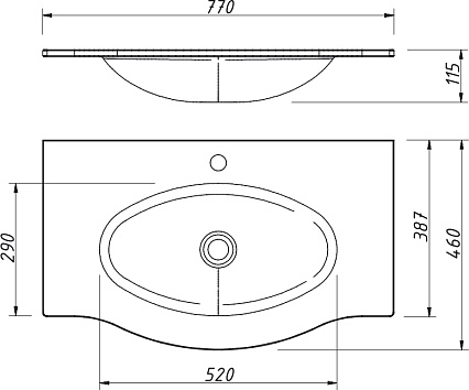 Раковина Caprigo Nokturn OW15-1312-R800 80 см магнолия