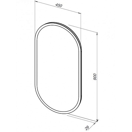 Зеркало Aquanet Монте 45x90 см с подсветкой, антипар, часы 00288969