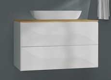 Тумба со столешницей Marka One Mix 80 см, подвесная, 2 ящика Brio, акрил