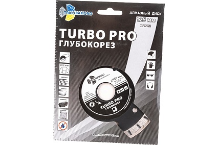 Диск алмазный отрезной Турбо Глубокорез Pro (125х22.23 мм) TRIO-DIAMOND TP152