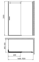 Душевой уголок Gemy Modern Gent S25161 R 90x150