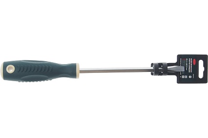 Шлицевая магнитная отвертка Rockforce Profi S2 SL8.0х175мм, в пластиковом держателе RF-70180175(27186)