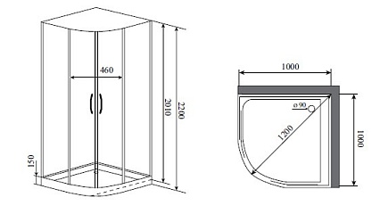 Душевая кабина Timo Premium Impi H-517 100x100