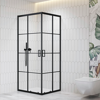 Душевой уголок RGW Passage PA-34B 80x80 с рисунком, черный 06083488-84