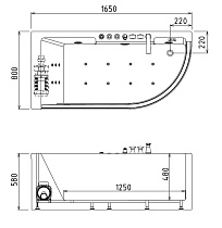 Акриловая ванна Gemy G9227 K 165x80 L