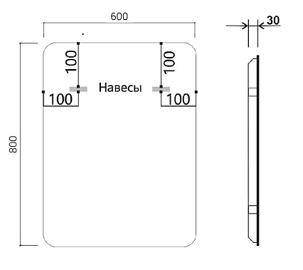 Зеркало Vincea VLM-3MA600 60x80 см, сенсорный выключатель и диммер