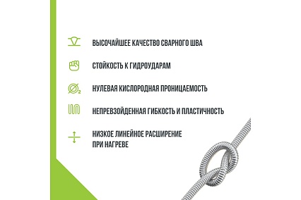 Труба гофрированная водопроводная из нержавеющей стали Stahlmann Ecoline 20А, отожженная, 10м. 2293288