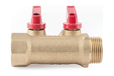 Коллектор с шаровыми кранами PROFACTOR в/н 3/4&quot; х 2 вых 16 цанга PF MVP 266.2