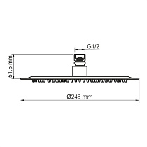 Верхний душ WasserKRAFT A259 25 см, матовое золото