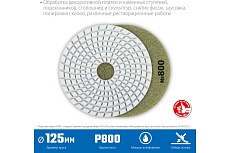 Алмазный гибкий шлифовальный круг для мокрого шлифования Зубр 125 мм, №800 29867-800