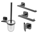 Набор аксессуаров для ванной комнаты Black&White Gravity GA-7820GM оружейная сталь