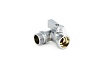 Шаровой кран Uni-Fitt ННВ 1/2" x 3/4" х 1/2", проходной, для стиральных машин, флажок, хром 182C2320