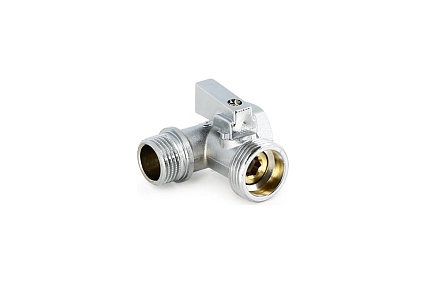 Шаровой кран Uni-Fitt ННВ 1/2" x 3/4" х 1/2", проходной, для стиральных машин, флажок, хром 182C2320