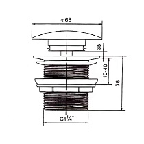 Донный клапан Vincea DBS-316MB без перелива, черный матовый