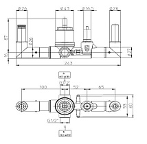 Скрытая часть смесителя Bossini Apice Z00546000, для ванны Z00555/Z00557