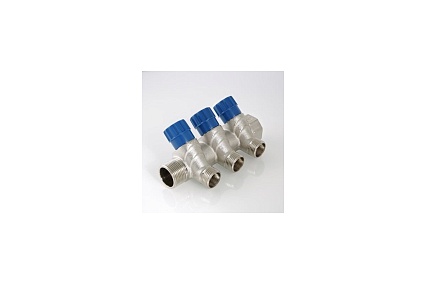 Комплект Valtec _16 VI7 Коллектор с регул. вентилями, 1x3 вых. 1/2 нар. VTc.560.N.0603 + Адаптер д/коллектора /конус-плоскость/ 1/2 VTc.701.N.04 VT.VI7.K16.5600603.701