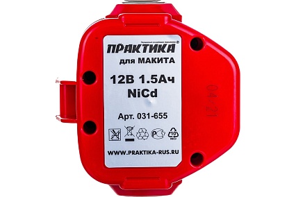 Аккумулятор (12 В; 1.5 А*ч; NiCd) для инструментов MAKITA коробка Практика 031-655