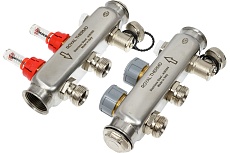 Коллектор в сборе Royal Thermo нержавеющая сталь, с расходомерами 1 ВР-3/4 НР, 2 выхода НС-1080948