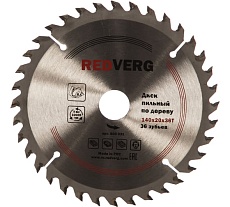 Диск пильный по дереву твердосплавный (140х20/16/12.7 мм; 36 зубьев) Redverg 6621208