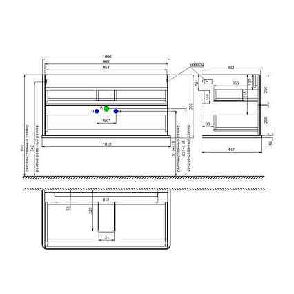 Тумба с раковиной Iddis Oxford Neo 100 см белый матовый OXN10W0i95K