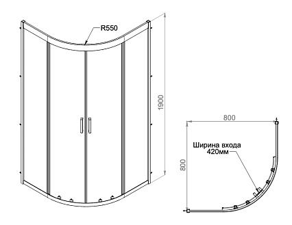 Душевой уголок Am.Pm Gem 80x80 W90G-401-080WT