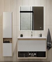 Мебель для ванной Jorno Tossony 90 см Сонома светлая/Белый