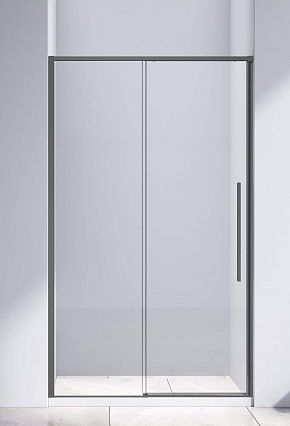 Душевая дверь Vincea Слим-Н (Slim-N) VDS-4SN110CLGM 110x195 вороненая сталь, прозрачная