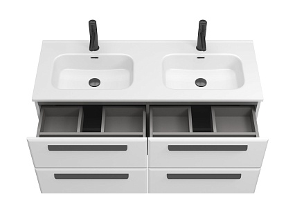 Мебель для ванной Cezares Eco-Cer-N 120 см, 4 ящика Bianco Lucido