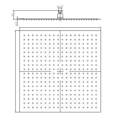 Верхний душ RGW Shower Panels SP-82 30x30 хром