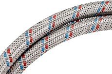 Подводка для воды СТМ сталь, 1/2&quot;, гайка-штуцер, 180 cм CWFHM180