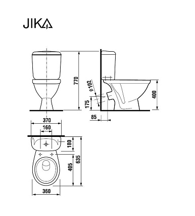 Унитаз Jika Lyra 2423.4.000.242.1 косой выпуск