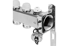 Коллекторная группа из нержавеющей стали ColSys 803 6 выходов, с отсечными, термостатическими и дренажными клапанами и воздухоотводчиками 180322506