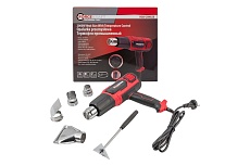 Промышленный электрический фен с индикатором температуры и насадками Forcekraft 220в, 50/60гц, 2000 вт, 60/350/600с, 50/300/500л/мин,класс защиты-двойная изоляция FK-HG60-2000LED(52345)