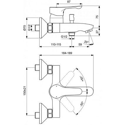 Душевой набор Ideal Standard Alpha BD004AA 3 в 1