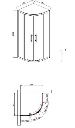 Душевой уголок Timo TPSS-90/17C-8 90x90 прозрачный, матовое золото T44