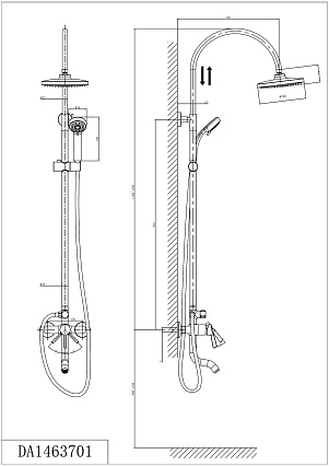 Душевая стойка D&K Rhein Schiller DA1463701C09 хром