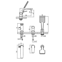 Смеситель на борт ванны Lemark Bronx LM3745GM графит